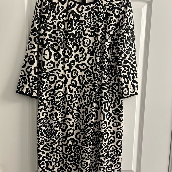 Ann Taylor 3/4 Length Sleeve Animal Print Dress Size 12 - Picture 1 of 14
